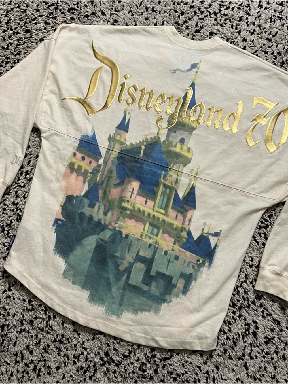 Spirit Jersey Disneyland 70th Anniversary Castle Graphic Oversized Long Sleeve S - Picture 3 of 16